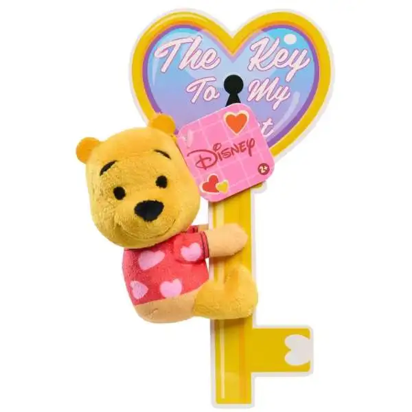 Disney Valentine's The Key to My Heart Winnie the Pooh 3.5-Inch Mini Gripper Plush