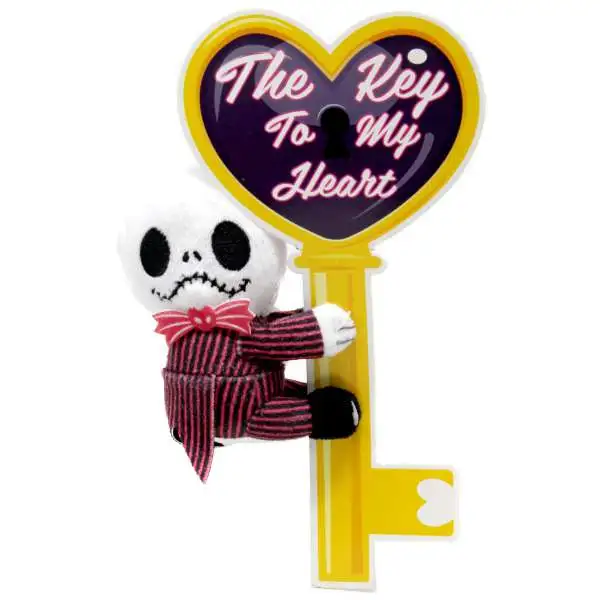 Disney The Nightmare Before Christmas Valentine's The Key to My Heart Jack Skellington 3.5-Inch Mini Gripper Plush