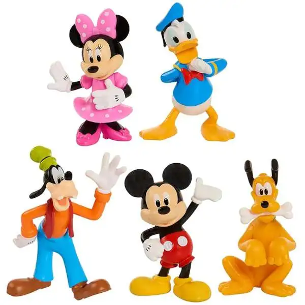 Disney Mickey Mouse Collectible Friends Goofy, Donald, Mickey, Minnie & Pluto Mini Figure 5-Pack