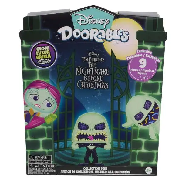 Disney Doorables Collection Peek The Nightmare Before Christmas Exclusive Mystery Figure 9-Pack [Glow-in-the-Dark]