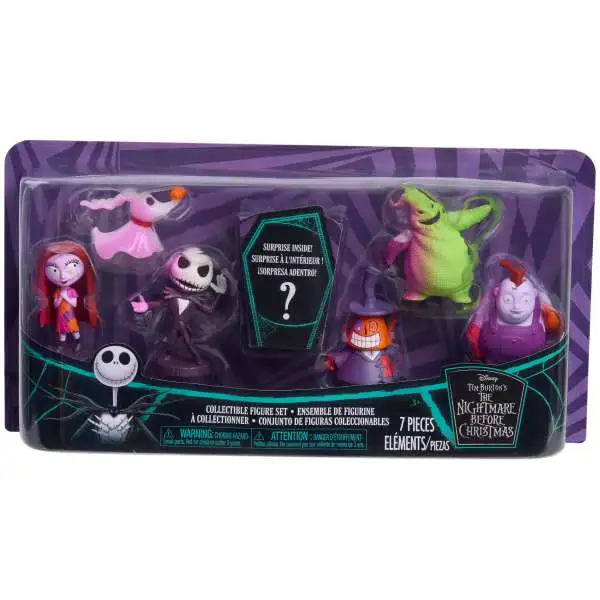 Disney The Nightmare Before Christmas Sally, Jack, Zero, Oogie Boogie, Mayor, Behemoth & Mystery Exclusive 7-Piece PVC Figure Play Set