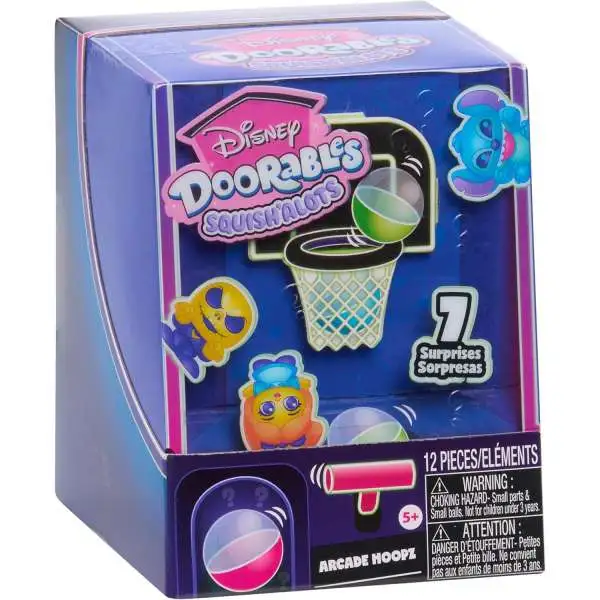 Disney Doorables Squish'Alots Arcade Hoopz Mystery Pack [7 RANDOM Surprises (3 Micro Figures, 2 Stickers & 2 Sticker Sheets]