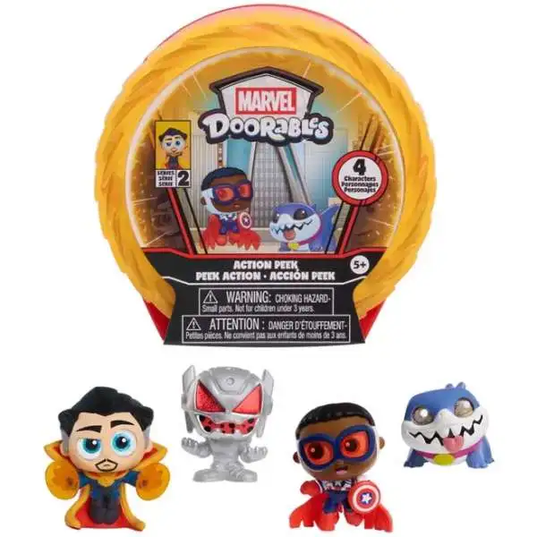 Marvel Doorables Action Peek Series 4 Mystery Figure 4-Pack [4 RANDOM Figures]
