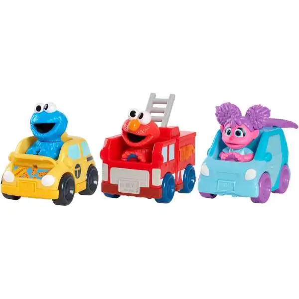 Sesame Street Twist & Pop Wheelies Elmo, Cookie Monster & Abby Cadabby Exclusive Vehicle 3-Pack