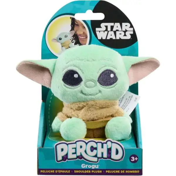 Star Wars Perch'D Grogu 3.75-Inch Magnetic Shoulder Mini Plush