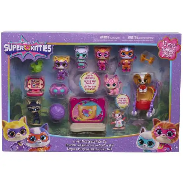 Disney Junior SuperKitties Su-Purr Wild Deluxe Figure Set [15 Pieces!]