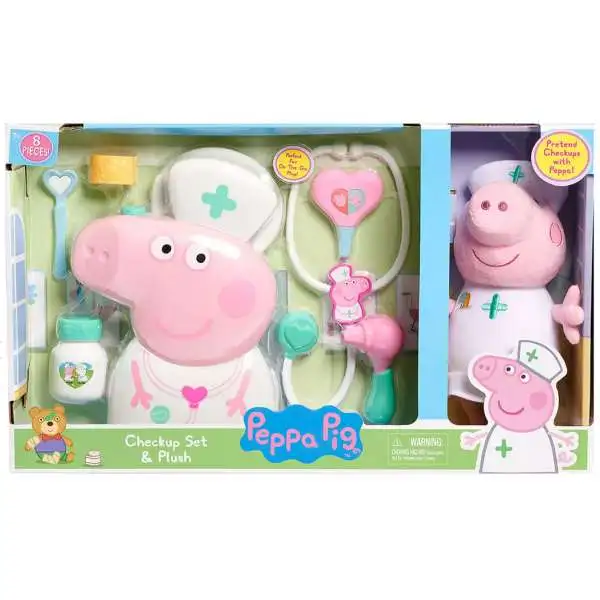Peppa Pig Checkup Set & Nurse Peppa Plush Exclusive 10-Inch Playset