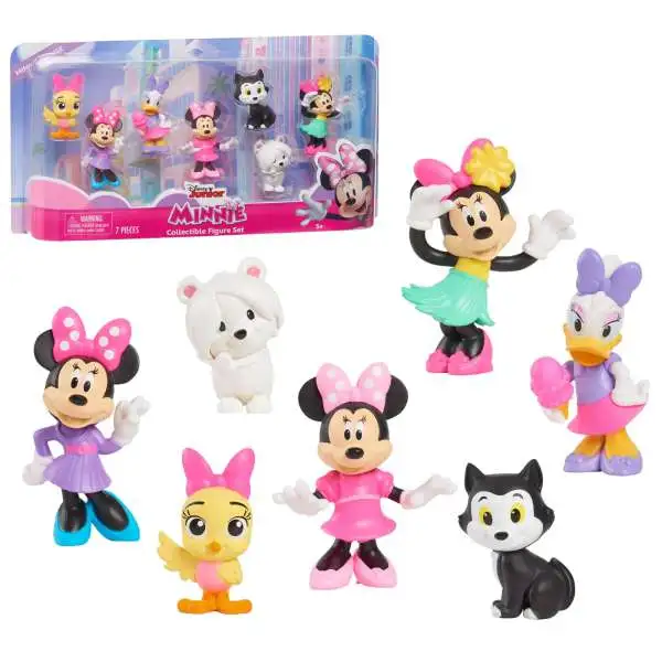 Disney Junior Minnie x3, Daisy DUck, Cuckoo Loca, Figaro & Snowpuff 2.5-Inch Figure 7-Pack