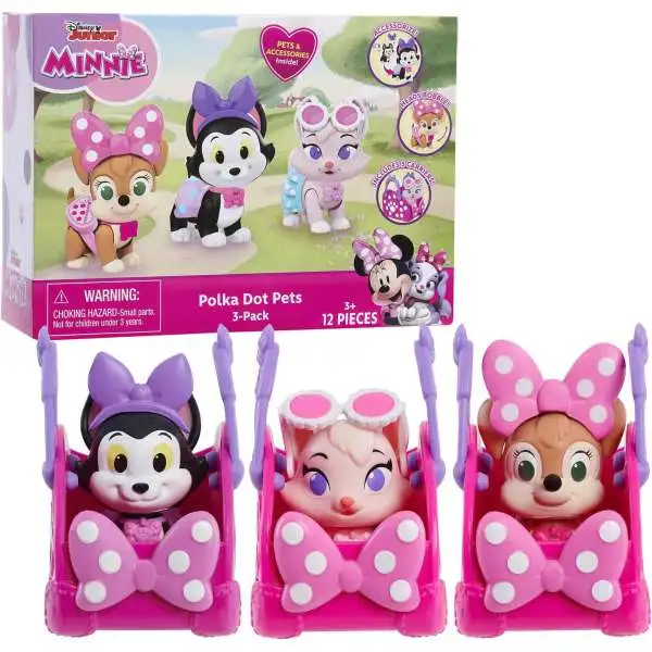 Disney Junior Minnie Mouse Polka Dot Pets 3-Inch Figure 3-Pack