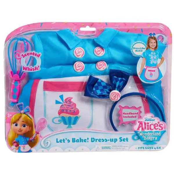 Disney Junior Alice's Wonderland Bakery Let's Bake Exclusive Dress Up Set [Size: 4 - 6x, Damaged Package, Damaged Package, Damaged Package, Damaged Package]