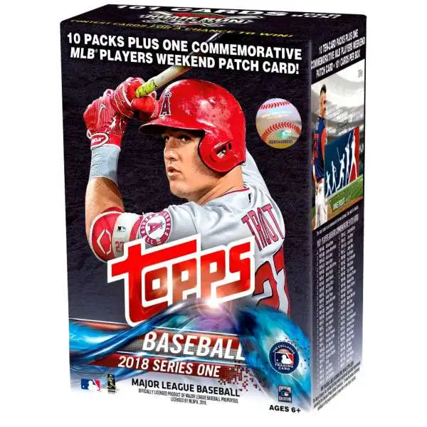 MLB Topps 2018 Series 1 Baseball Trading Card BLASTER Box [10 Packs & 1 Patch Card]