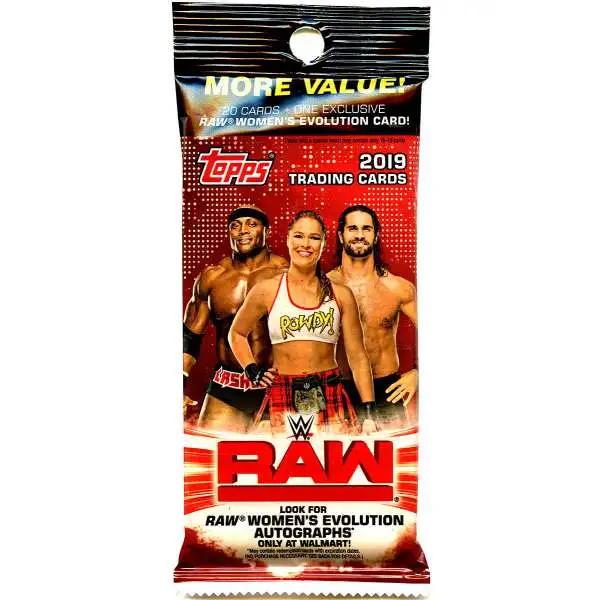 WWE Wrestling Topps 2019 RAW Trading Card VALUE Pack [20 Cards]