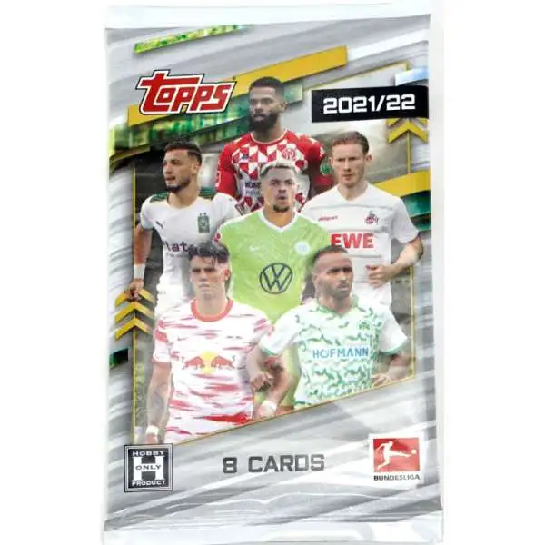 UEFA Topps 2021-22 Bundesliga Soccer Trading Card HOBBY Pack [8 Cards]
