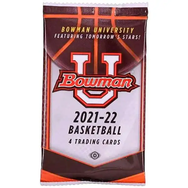 NCAA Bowman 2021-22 University Basketball Trading Card HOBBY Pack [4 Cards]