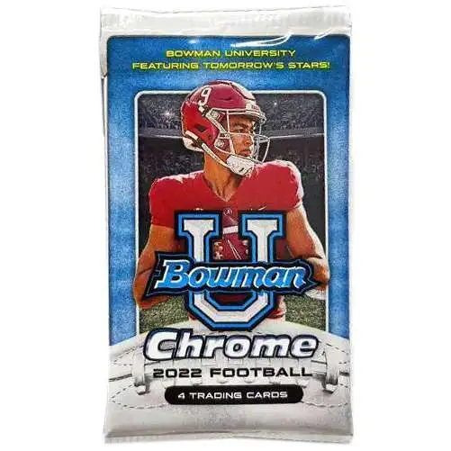 College Bowman 2022 Chrome University Football Trading Card BLASTER Pack [4 Cards]