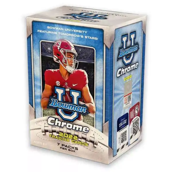 College Bowman 2022 Chrome University Football Trading Card BLASTER Box [7 Packs, Pink Refractors!]