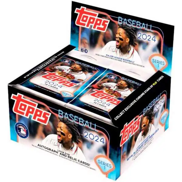 MLB Topps 2024 Series 1 Baseball Trading Card RETAIL Box [20 Packs, Royal Blue Parallels]