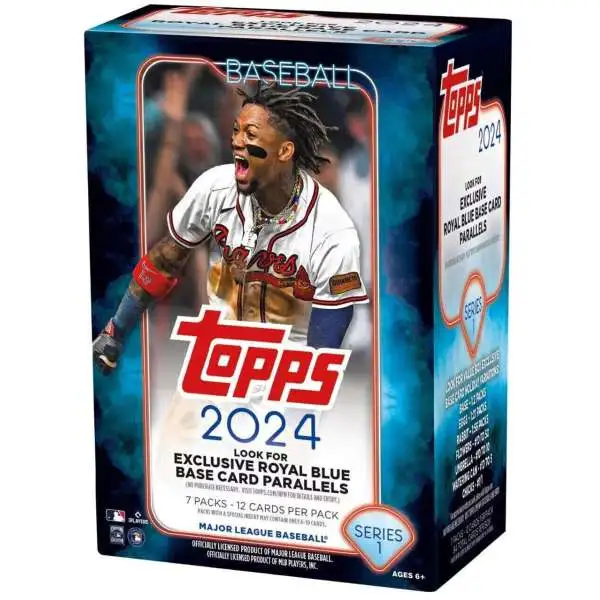 MLB Topps 2024 Series 1 Baseball Trading Card BLASTER Box [7 Packs, Royal Blue Parallels]