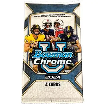 NFL 2024 Bowman Chrome U Football Trading Card BLASTER Pack [4 Cards]