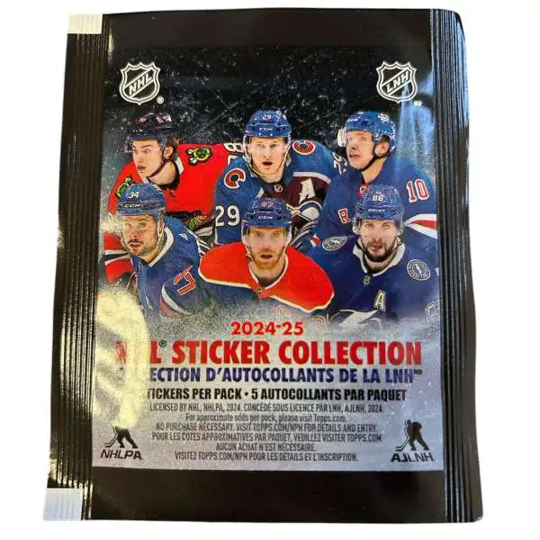 NHL Topps 2024-25 Hockey Sticker Collection Pack [5 Stickers]
