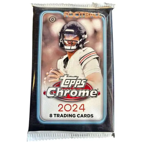 NFL Topps 2024 Chrome Football Trading Card HOBBY Pack [8 Cards]