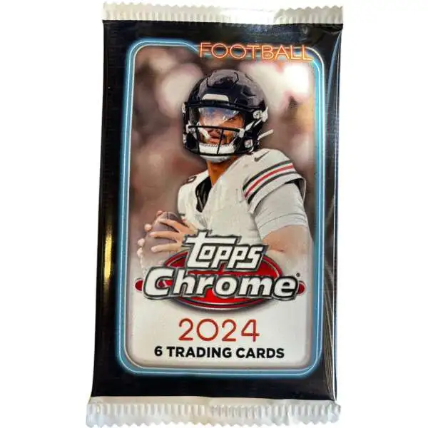 NFL Topps 2024 Chrome Football Trading Card MEGA Pack [6 Cards]