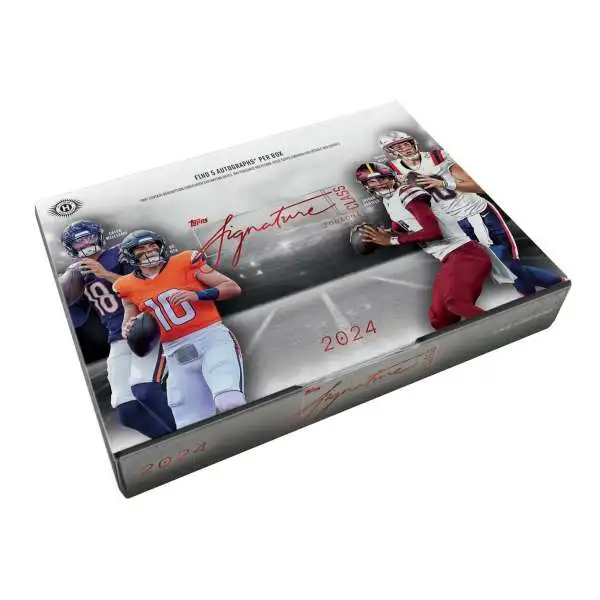 NFL Topps 2024 Signature Class Football Trading Card HOBBY Box [5 Packs, 5 Autographs!]