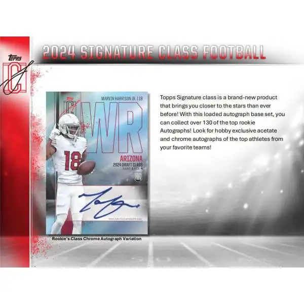 NFL 2024 Topps Signature Class Football Trading Card Mega Pack [8 Cards] (Pre-Order ships February)