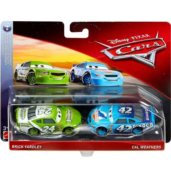 Disney / Pixar Cars Cars 3 Piston Cup Racers Brick Yardley & Cal Weathers Diecast 2-Pack [Vitoline & Dinoco]