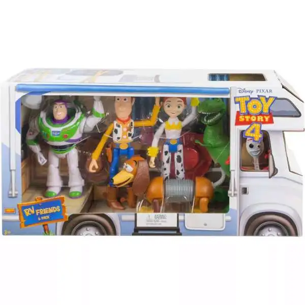 Disney / Pixar Toy Story 4 Woody, Buzz, Jessie, Forky, Slinky Dog & Rex Exclusive Action Figure 6-Pack [RV Friends]