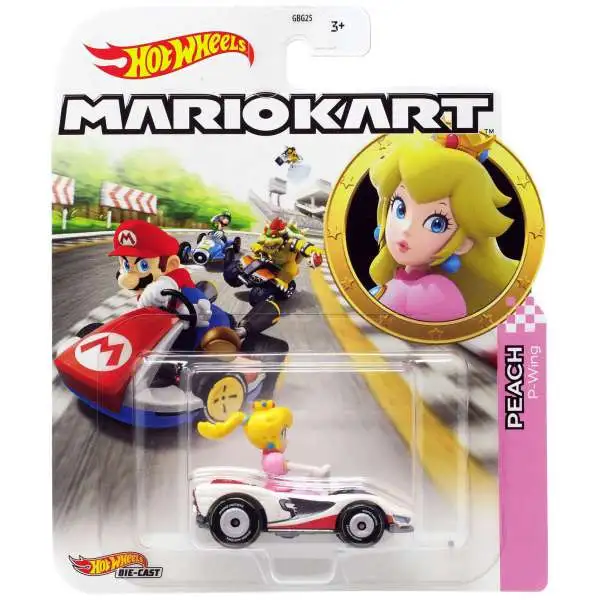 Hot Wheels Mario Kart Peach P-Wing Diecast Car