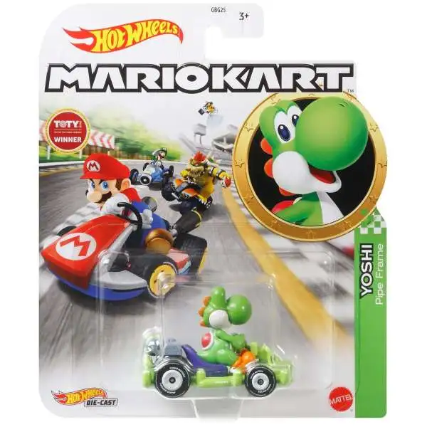 Hot Wheels Mario Kart Yoshi Diecast Car [Pipe Frame]