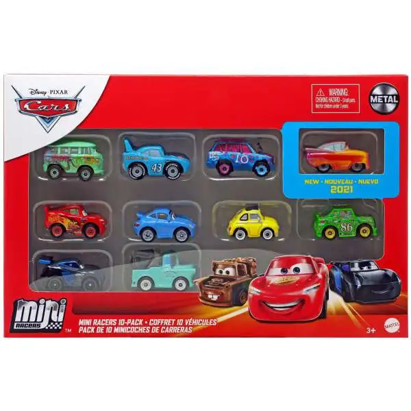 Disney / Pixar Cars Die Cast Mini Racers VARIETY 10-Pack [2021, Version 2, Damaged Package]