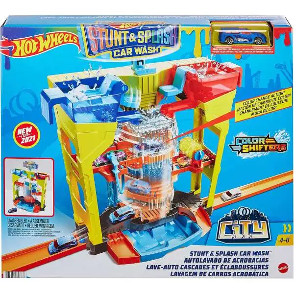  Hot Wheels City Toy Car Track Set Downtown Express Car Wash  Playset with 1:64 Scale Car, Foam Roller & Drying Flaps : Toys & Games