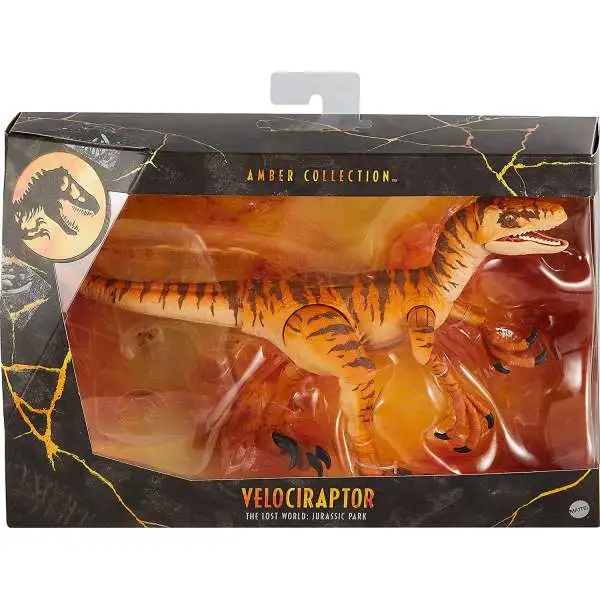 Jurassic Park The Lost World Amber Collection Velociraptor Action Figure [Orange]