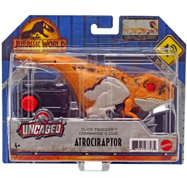 Jurassic World Dominion Uncaged Atrociraptor Action Figure [Click Tracker, Orange]