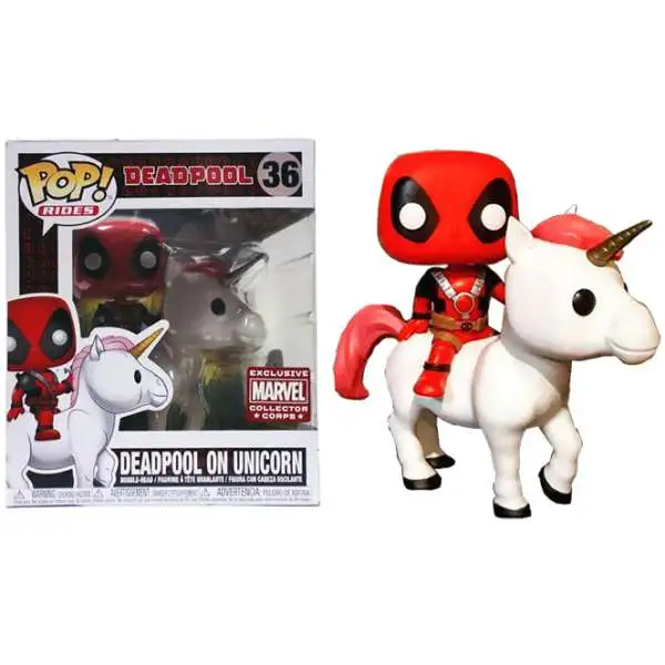 Funko Marvel POP! Rides Deadpool on Unicorn Exclusive Vinyl Figure #36 [Deadpool Box, Damaged Package]