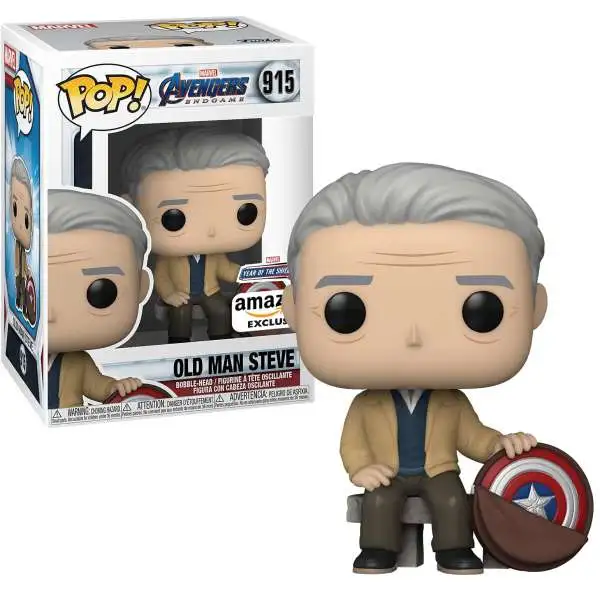 Funko Avengers Endgame POP! Marvel Old Man Steve Exclusive Vinyl Bobble Head #915