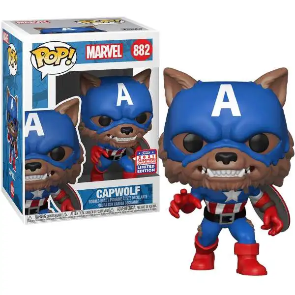 Funko POP! Marvel Capwolf Exclusive Vinyl Bobble Head #882