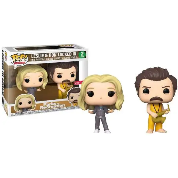 Funko Parks & Recreation POP! Television Leslie & Ron Locked In Exclusive Vinyl Figure 2-Pack