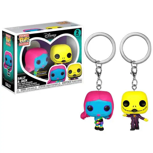 Funko Disney The Nightmare Before Christmas Pocket POP! Sally & Jack Keychain 2-Pack [Blacklight]