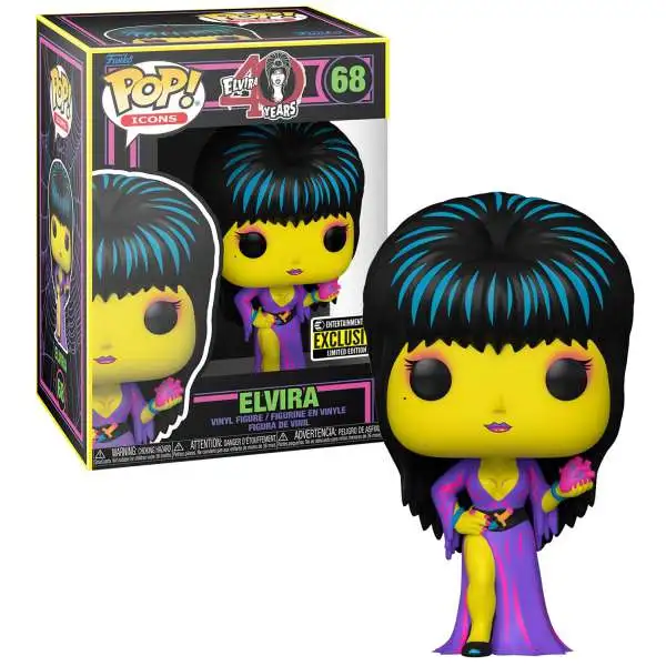 Funko 40th Anniversary POP! Icons Elvira Exclusive Figure #68 [Blacklight]