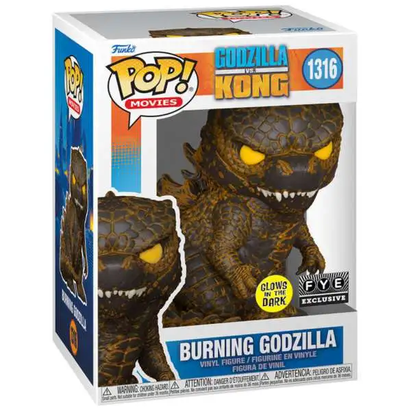 Funko Godzilla vs Kong POP! Movies Burning Godzilla Exclusive Vinyl Figure #1316 [Glow-in-the-Dark]