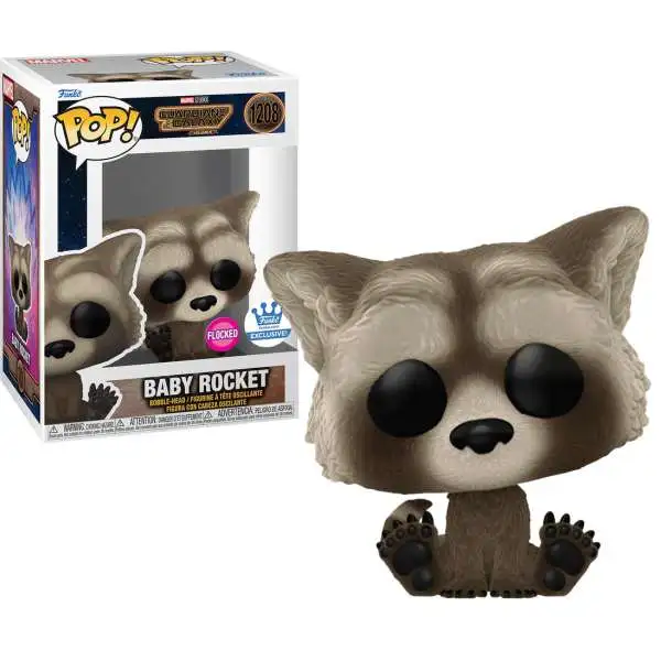 Funko Guardians of the Galaxy Volume 3 POP! Marvel Baby Rocket Exclusive Vinyl Figure #1208 [Flocked]