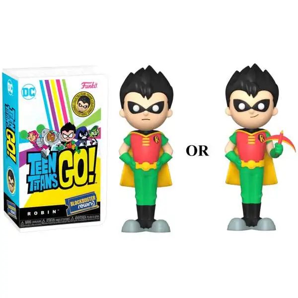 Funko DC Teen Titans Go! Blockbuster Rewind Robin Vinyl Figure [1 RANDOM Figure, Look For The Chase!]