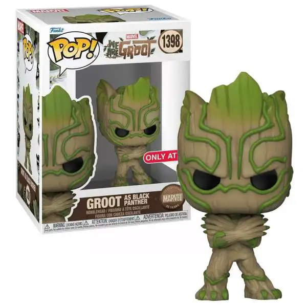Funko We Are Groot POP! Marvel Groot as Black Panther Exclusive Vinyl Figure #1398