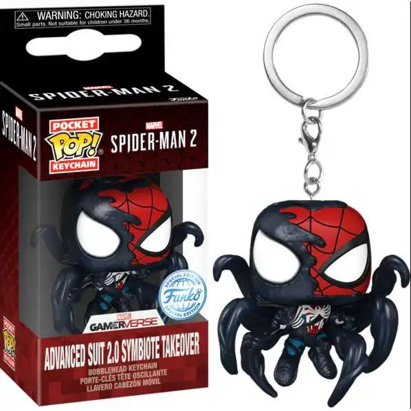 Funko Marvel Spider-Man 2 Pocket POP! Advanced Suit 2.0 Symbiote Takeover Keychain