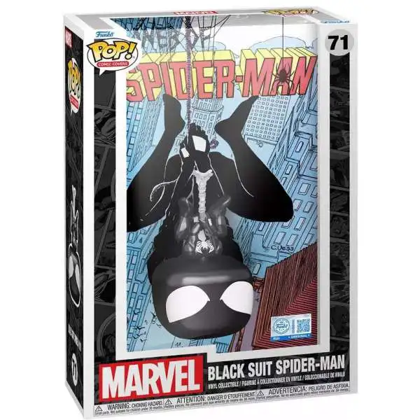 Funko Marvel POP! Comic Covers Black Suit Spider-Man Exclusive Vinyl Figure #71