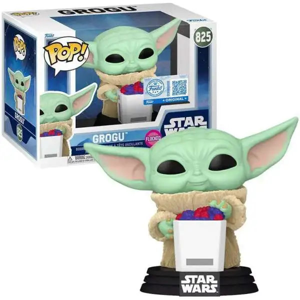 Funko The Mandalorian & Grogu POP! Star Wars Grogu with Snack Exclusive Vinyl Figure #825 [Flocked]