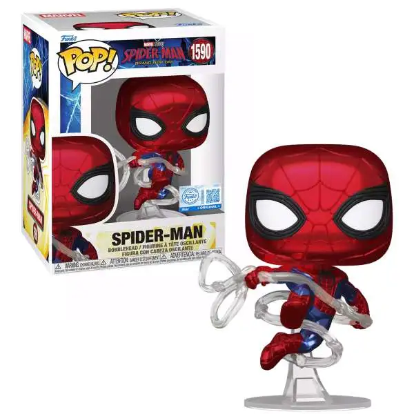 Funko Spider-Man: Brand New Day POP! Marvel Spider-Man Swinging Exclusive Vinyl Figure #1590 [Metallic]